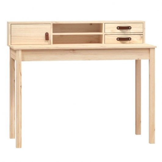 Vidaxl bureau en bois de pin massif 110x50x93 Cm