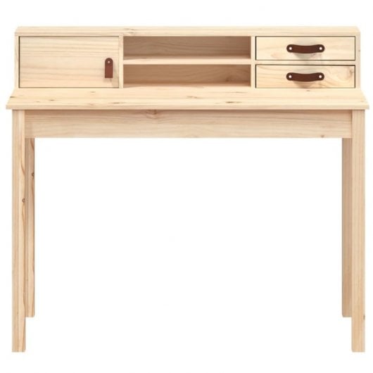Vidaxl bureau en bois de pin massif 110x50x93 Cm