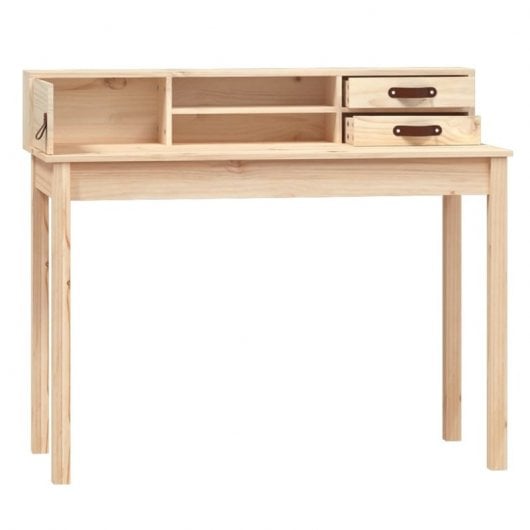 Vidaxl bureau en bois de pin massif 110x50x93 Cm