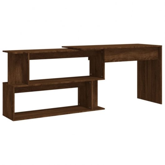 Vidaxl Bureau d'angle Contreplaqué Couleur Chêne 200x50x76cm