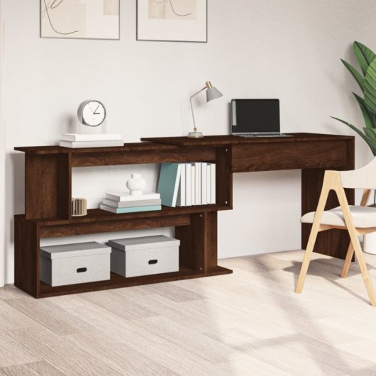 Vidaxl Bureau d'angle Contreplaqué Couleur Chêne 200x50x76cm