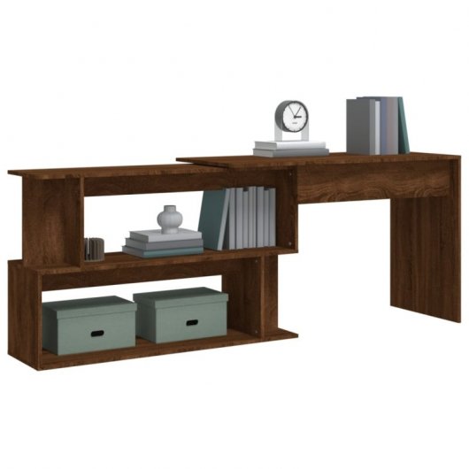 Vidaxl Bureau d'angle Contreplaqué Couleur Chêne 200x50x76cm