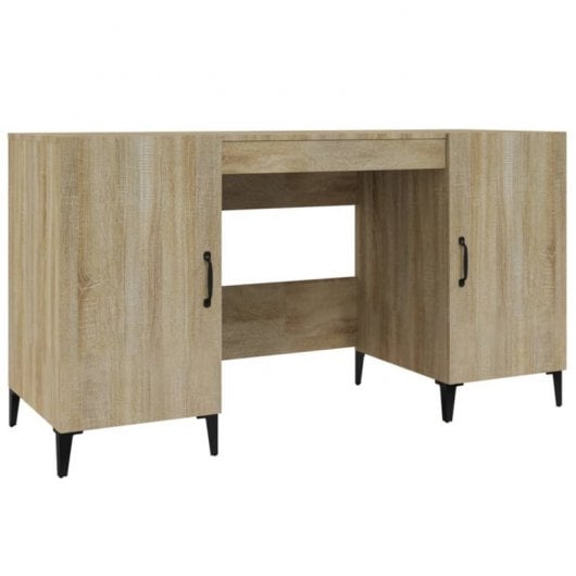 Mesa de madeira compensada Vidaxl Sonoma cor carvalho 140x50x75 cm