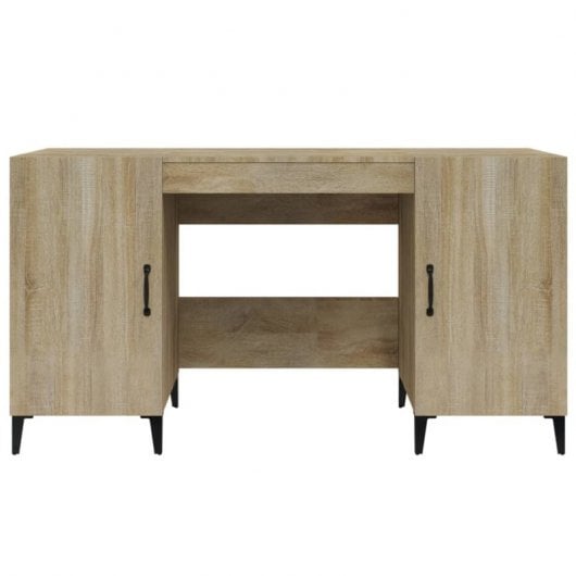 Mesa de madeira compensada Vidaxl Sonoma cor carvalho 140x50x75 cm