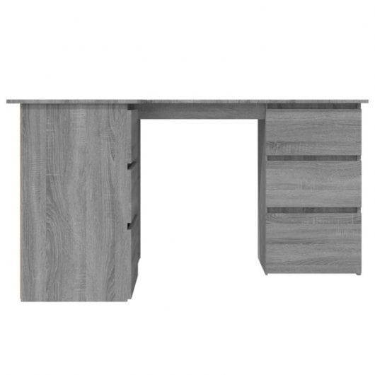 Vidaxl Sonoma bureau d'angle en contreplaqué gris 145x100x76 Cm