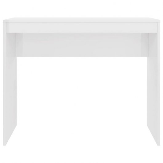vidaXL Escritorio de madera contrachapada blanco brillo 90x40x72 cm