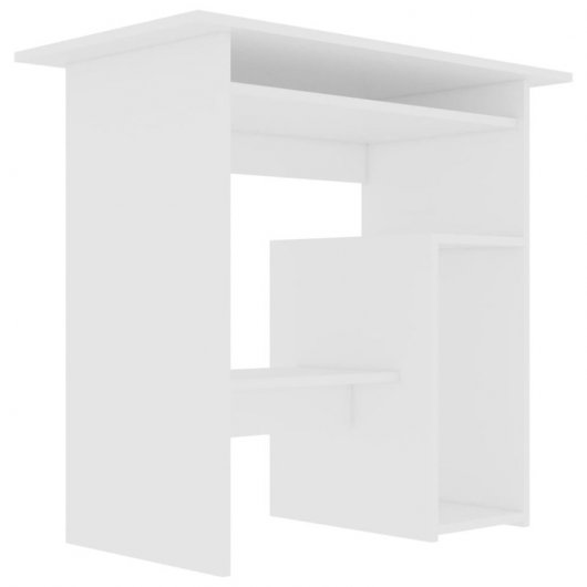 Vidaxl Bureau Contreplaqué Blanc 80x45x74 Cm