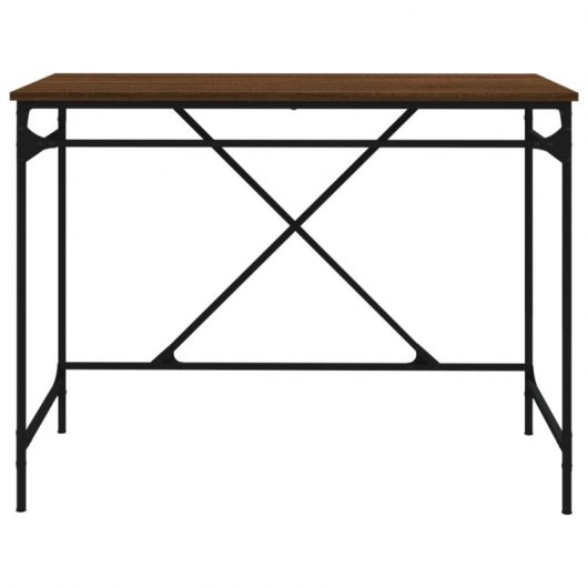 Vidaxl Bureau en fer contreplaqué Chêne marron 100x50x75cm