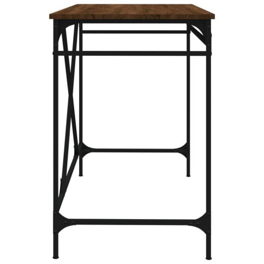 Vidaxl Bureau en fer contreplaqué Chêne marron 100x50x75cm