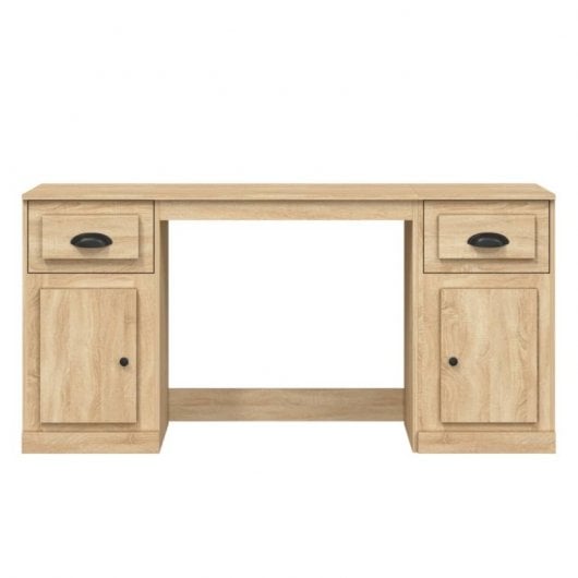 Scrivania Idaxl con mobile in compensato di rovere Sonoma