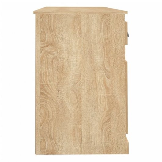 Scrivania Idaxl con mobile in compensato di rovere Sonoma