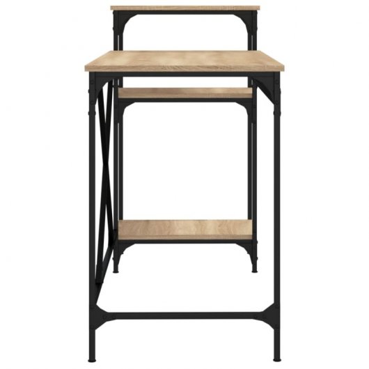 Vidaxl bureau avec étagères contreplaqué de chêne 135x50x90 Cm