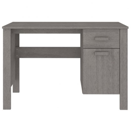 Vidaxl Hamar bureau bois de pin massif gris clair 113x50x75 Cm