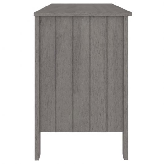 Vidaxl Hamar bureau bois de pin massif gris clair 113x50x75 Cm