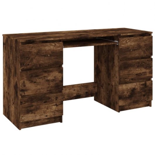 Vidaxl Bureau Contreplaqué Chêne Fumé 140x50x77 Cm