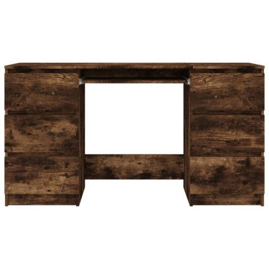 Vidaxl Bureau Contreplaqué Chêne Fumé 140x50x77 Cm