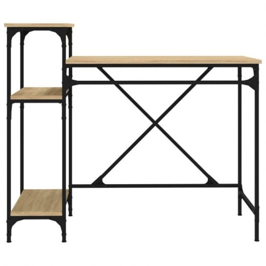 Vidaxl bureau avec étagères contreplaqué de chêne 105x50x90 Cm