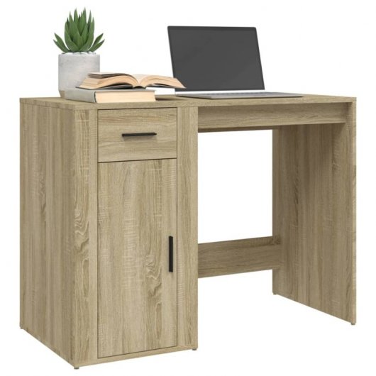 Vidaxl Escritorio Madera Contrachapada Color Roble Sonoma 100x49x75 Cm