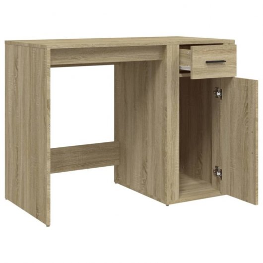 Vidaxl Escritorio Madera Contrachapada Color Roble Sonoma 100x49x75 Cm