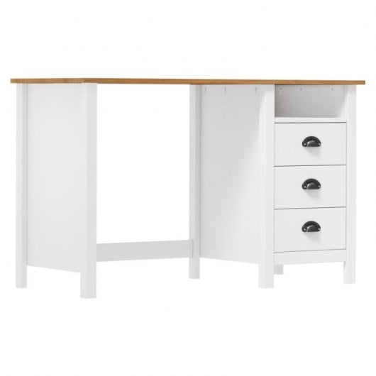 Secretária Vidaxl Hill com 3 gavetas Madeira de pinho 120x50x74 cm
