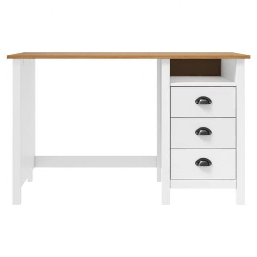 Secretária Vidaxl Hill com 3 gavetas Madeira de pinho 120x50x74 cm
