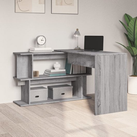 Vidaxl Mesa de Canto Contraplacado Sonoma Cinzento 200x50x76cm