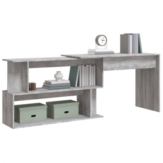 Vidaxl Mesa de Canto Contraplacado Sonoma Cinzento 200x50x76cm