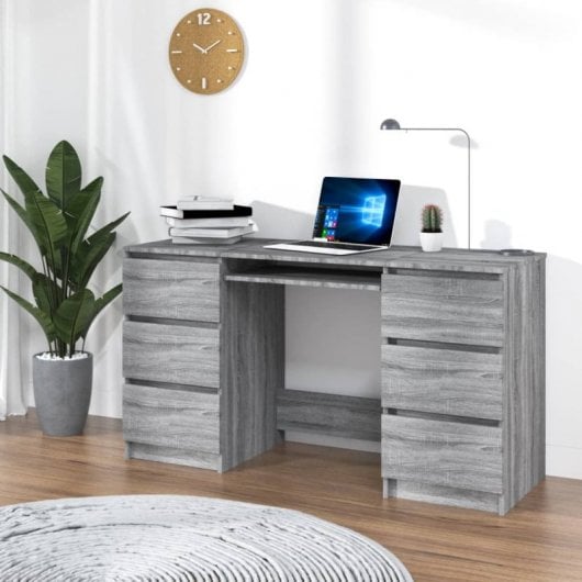 Vidaxl Scrivania in Compensato Sonoma Grigio 140x50x77 Cm