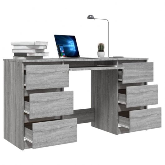 Vidaxl Scrivania in Compensato Sonoma Grigio 140x50x77 Cm