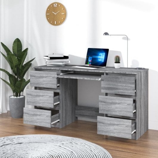 Vidaxl Scrivania in Compensato Sonoma Grigio 140x50x77 Cm
