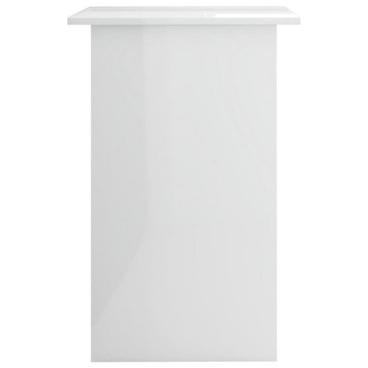 Vidaxl bureau en contreplaqué blanc brillant 90x50x74 Cm