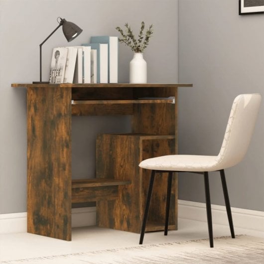 Mesa de contraplacado Vidaxl Carvalho fumado 80x45x74 cm