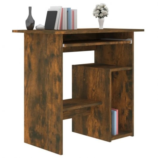 Mesa de contraplacado Vidaxl Carvalho fumado 80x45x74 cm