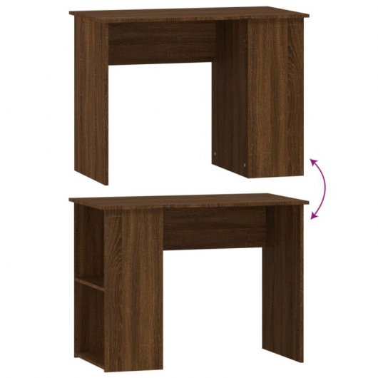 Vidaxl Escritorio De Madera Contrachapada Marrón Roble 100x55x75 Cm