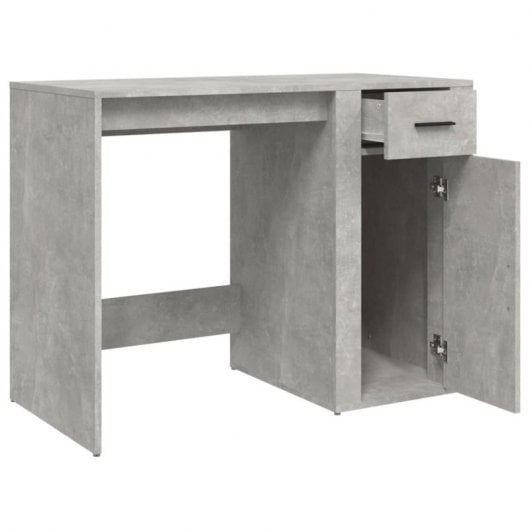 Vidaxl Bureau Contreplaqué Gris Béton 100x49x75 Cm