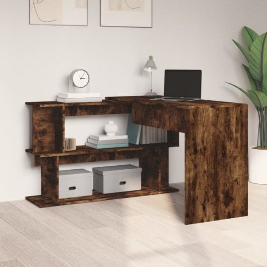 Mesa de canto em contraplacado de carvalho fumado Vidaxl 200x50x76 cm