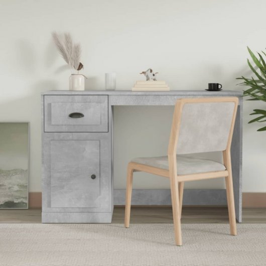 Vidaxl bureau avec tiroir bois béton gris 115x50x75 Cm