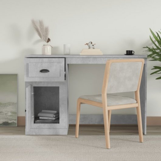 Vidaxl bureau avec tiroir bois béton gris 115x50x75 Cm