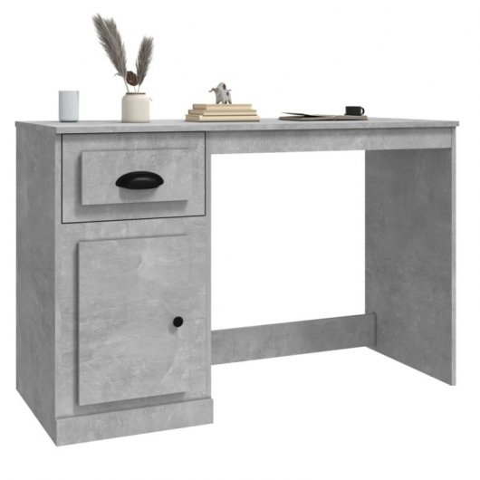 Vidaxl bureau avec tiroir bois béton gris 115x50x75 Cm