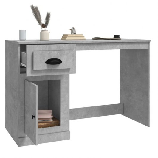 Vidaxl bureau avec tiroir bois béton gris 115x50x75 Cm