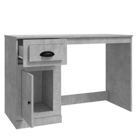Vidaxl bureau avec tiroir bois béton gris 115x50x75 Cm