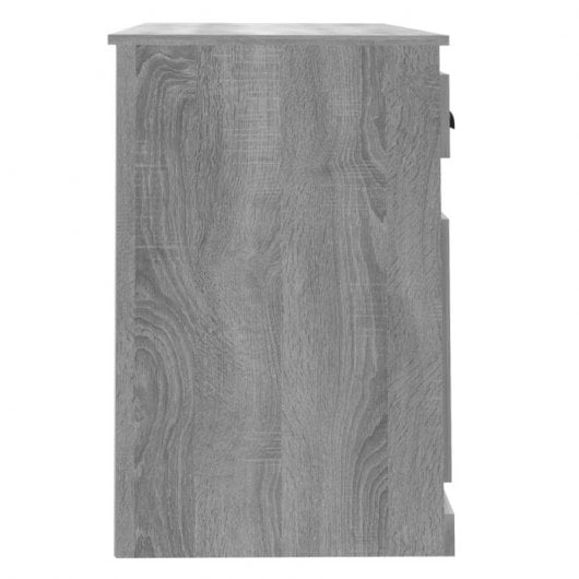 Vidaxl Bureau et Tiroir Contreplaqué Gris Sonoma 115x50x75cm