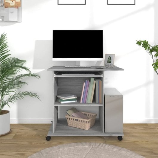 Vidaxl bureau contreplaqué Sonoma gris 80x50x75 Cm