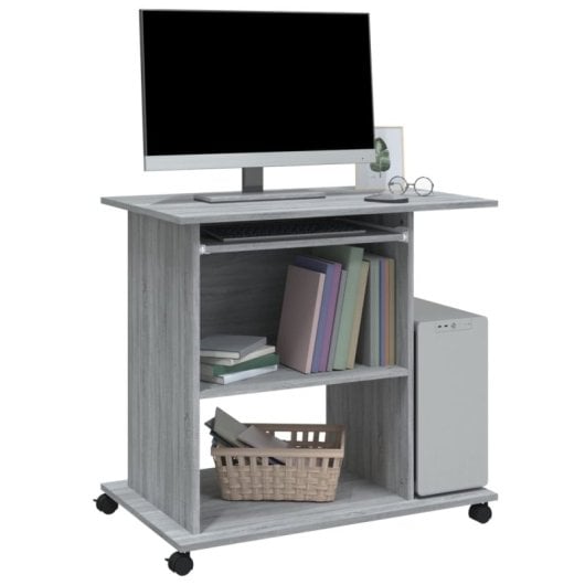 Vidaxl bureau contreplaqué Sonoma gris 80x50x75 Cm