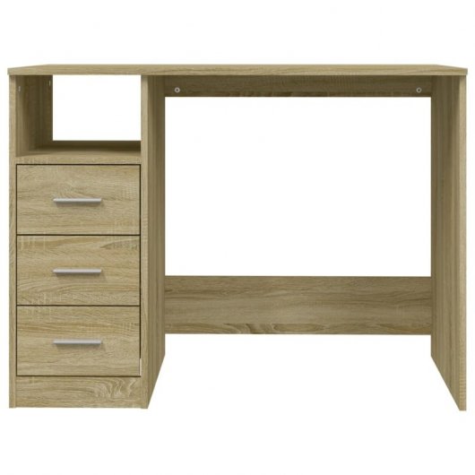 Vidaxl Escritorio Cajones Madera Contrachapada Sonoma 102x50x76 Cm