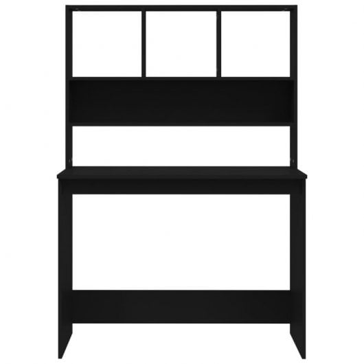 Vidaxl Bureau avec étagères Contreplaqué Noir 102x45x148cm