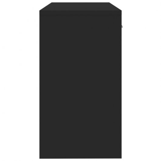 Bureau Vidaxl avec tiroir et armoire en bois noir 100x40x73 Cm