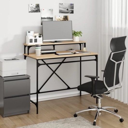 Mesa Vidaxl Sonoma em ferro e contraplacado 100x50x90 cm