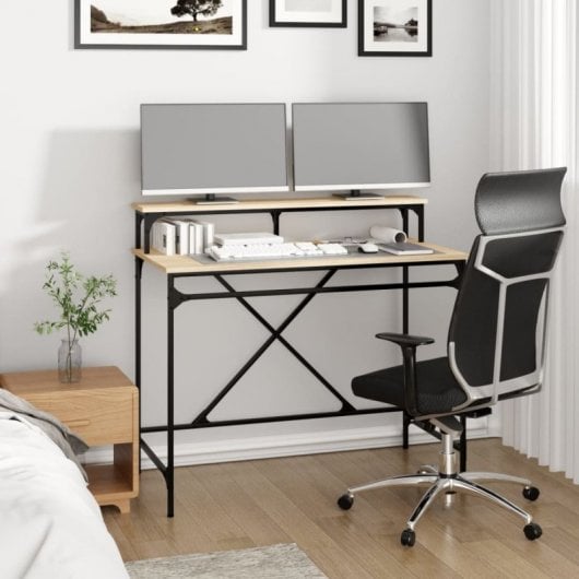 Mesa Vidaxl Sonoma em ferro e contraplacado 100x50x90 cm