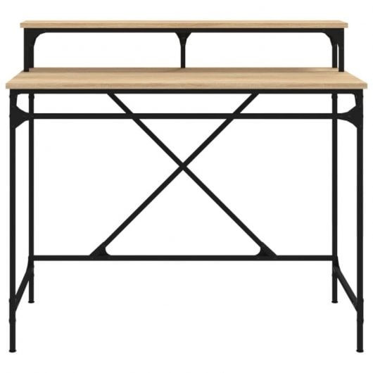 Mesa Vidaxl Sonoma em ferro e contraplacado 100x50x90 cm